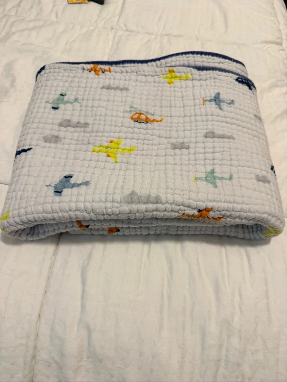 Addison Belle Airplane Print Cotton Baby Blanket